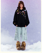 MEDM Graffiti Flower Print Hoodie