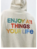 MEDM Rainbow Letter Zip Up Hoodie