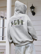 MEDM Floral Logo Embroidered Zip Up Hoodie