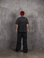 UNDERWATER Handmade Cut Distressed Dust Black Tee