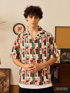 PRBLMS Hand Painted LOGO Checkered Short Sleeved Shirt