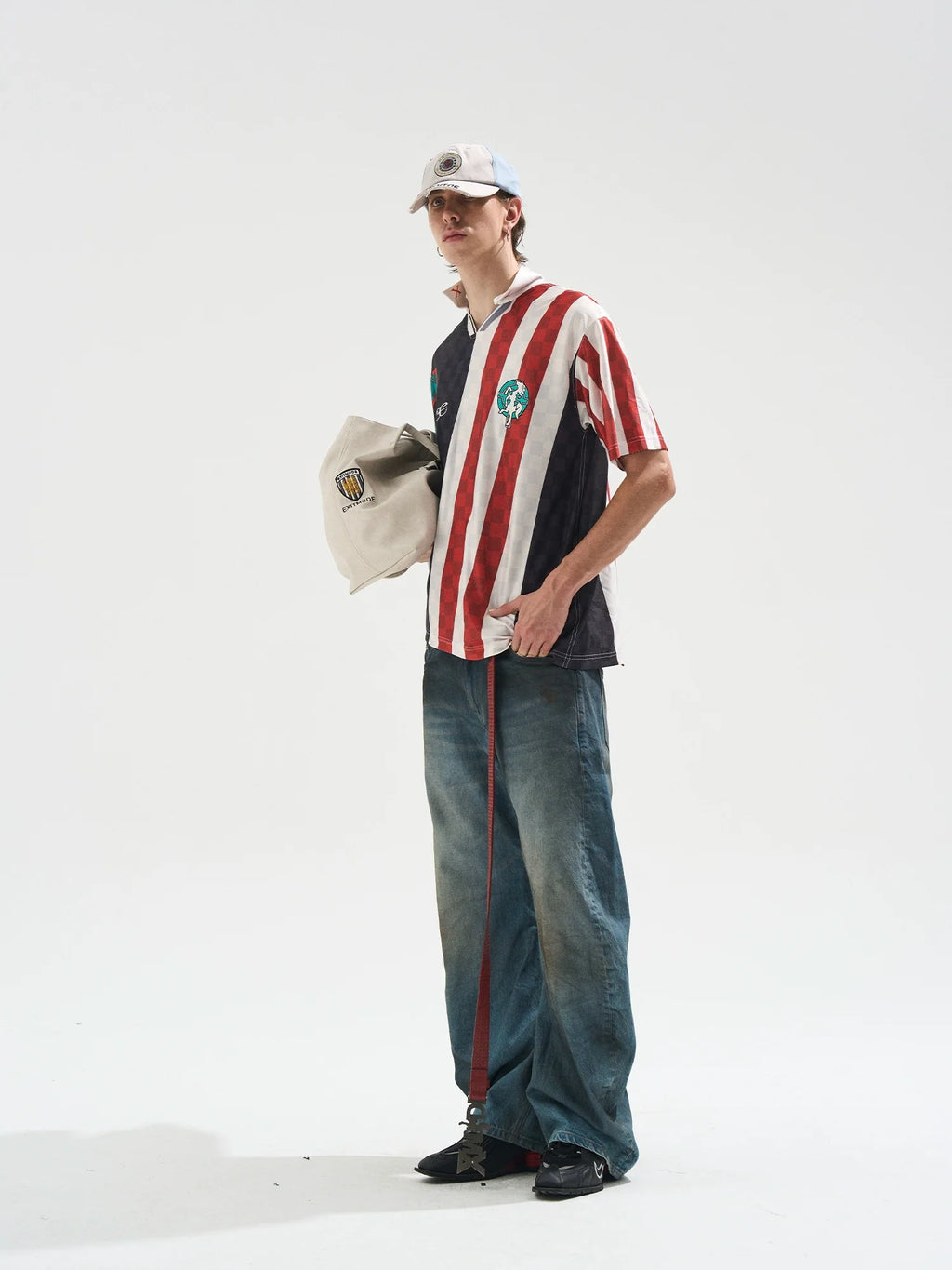 BLIND NO PLAN Digital Print Checkerboard Polo Jersey