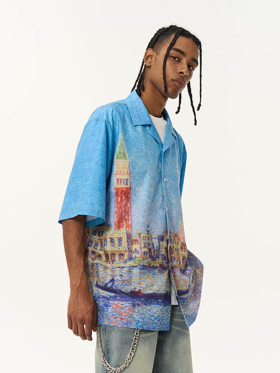 Harsh and Cruel Urban Oil Full Print Cuban Shirt