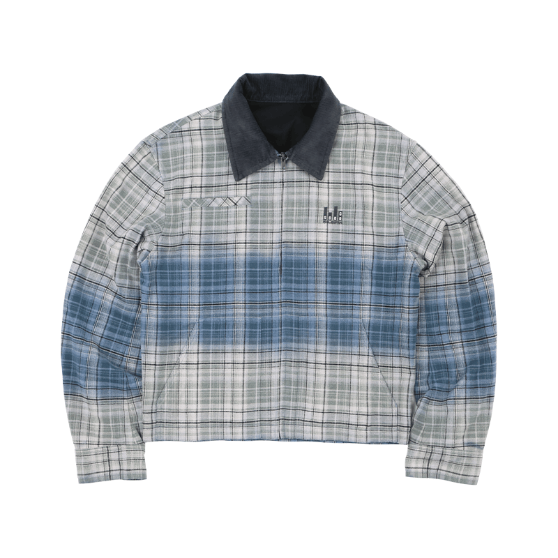 SOD Co. Washed Blue Gradient Plaid Jacket