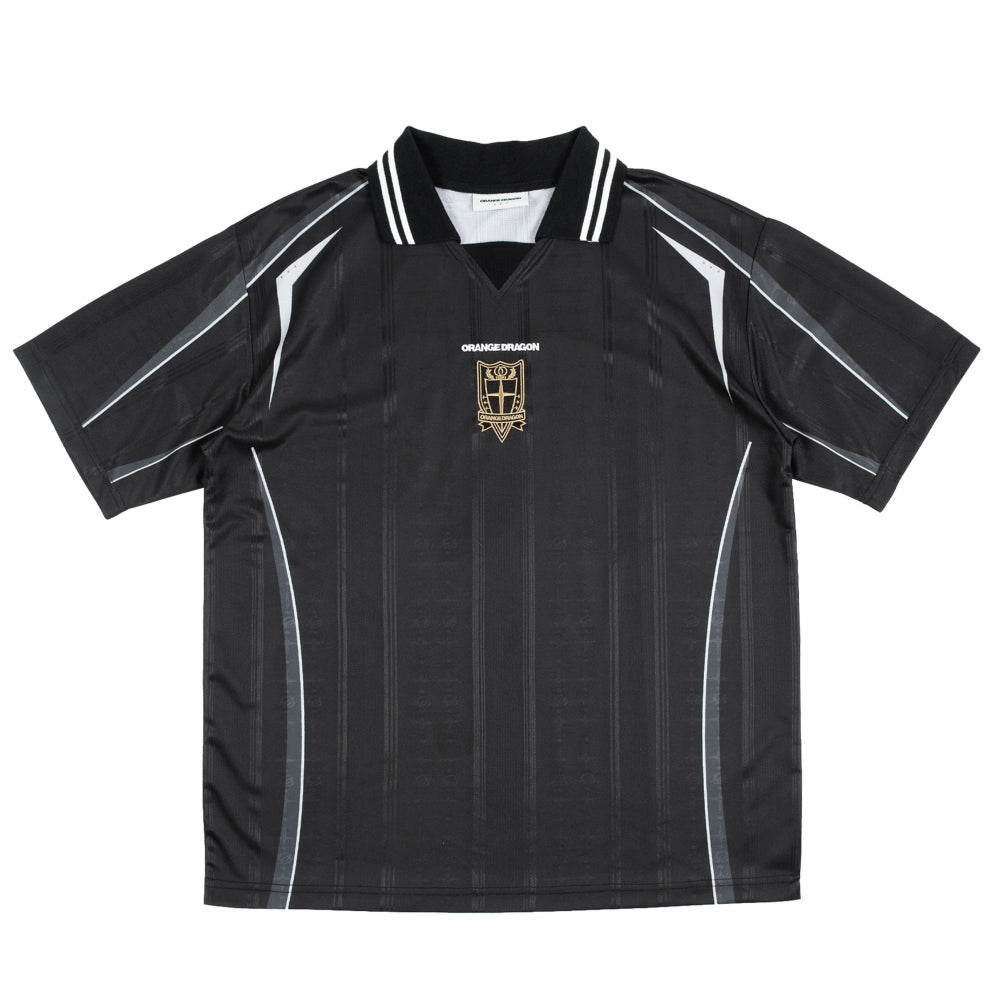 ORANGEDRAGON ODFC Striped Embroidered Soccer Jersey Uniform Polo Shirt