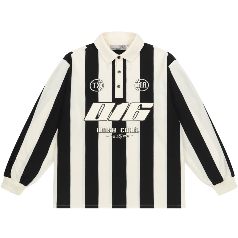 Harsh and Cruel Striped Logo L/S Jersey Shirt