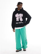 EMPTY REFERENCE Lace Bow Printed Hoodie
