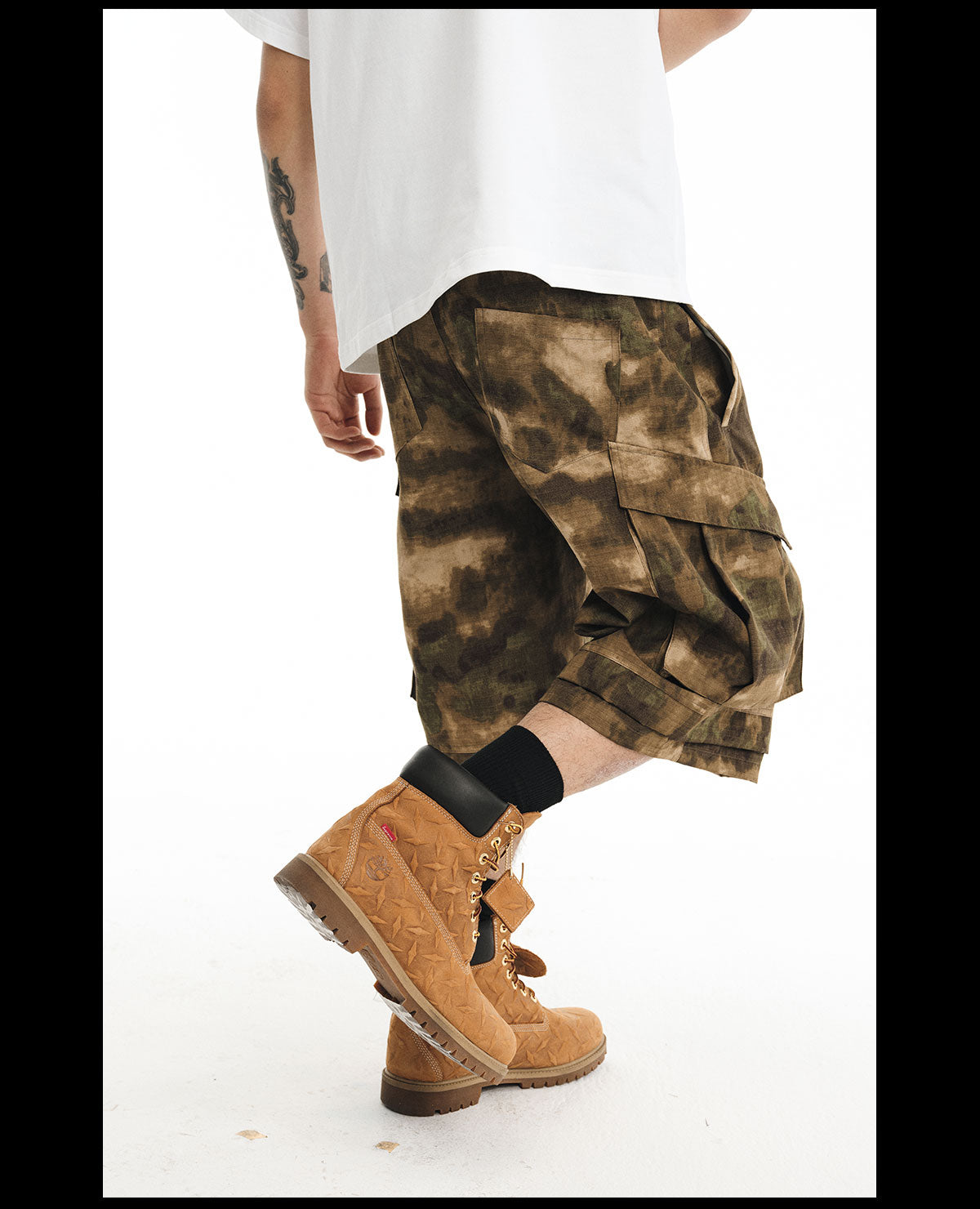 NOVACAM Camouflage Multi-Pocket Baggy Cargo Shorts