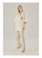 EMPTY REFERENCE Cute Small Flower Short Sleeve Shirt