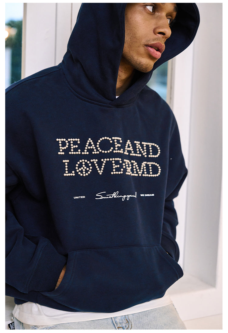 Remedy PEACE LOVE Pearl Embroidered Hoodie