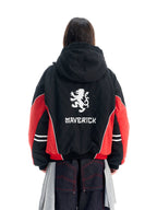 BLIND NO PLAN Quilted Color Block Hooded Bomber Jacket