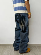 EVETS Dirty Wash Print Jeans