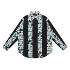 EMPTY REFERENCE Plaid Lace Patchwork Long Sleeve Shirt