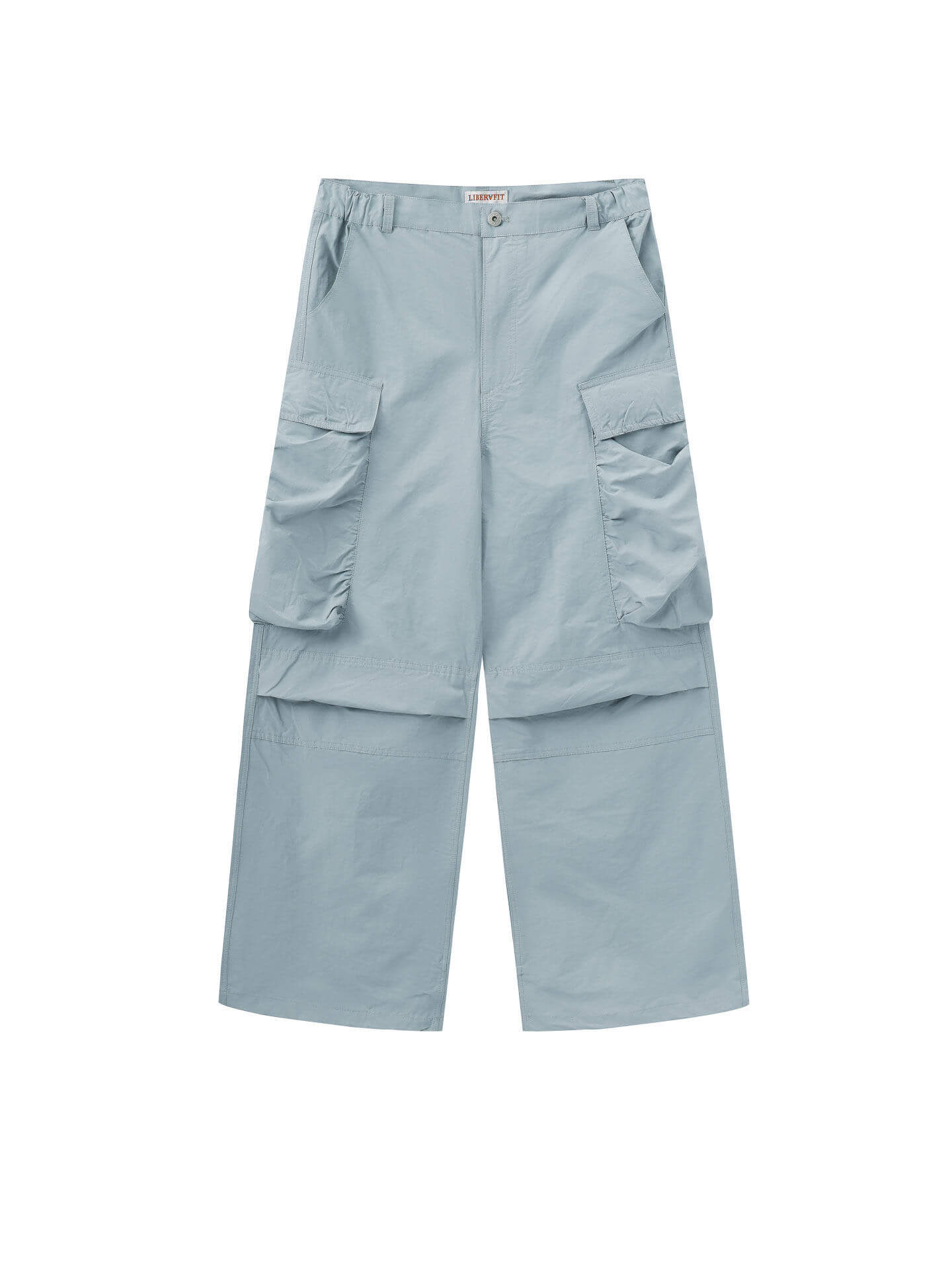 LIBERAFIT Dyed Nylon Pleated Flap Pocket Baggy Cargo Pants