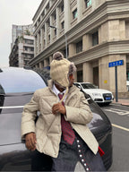 STEEPC Plaid Diamond Quilted Padded Jacket