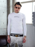 TGFCLUB PRIME KILLA Rhinestone Stretch Slim Fit Long Sleeve Tee