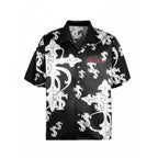 Small Town Kid Monogram Cross Logo Satin Cuban Shirt Set