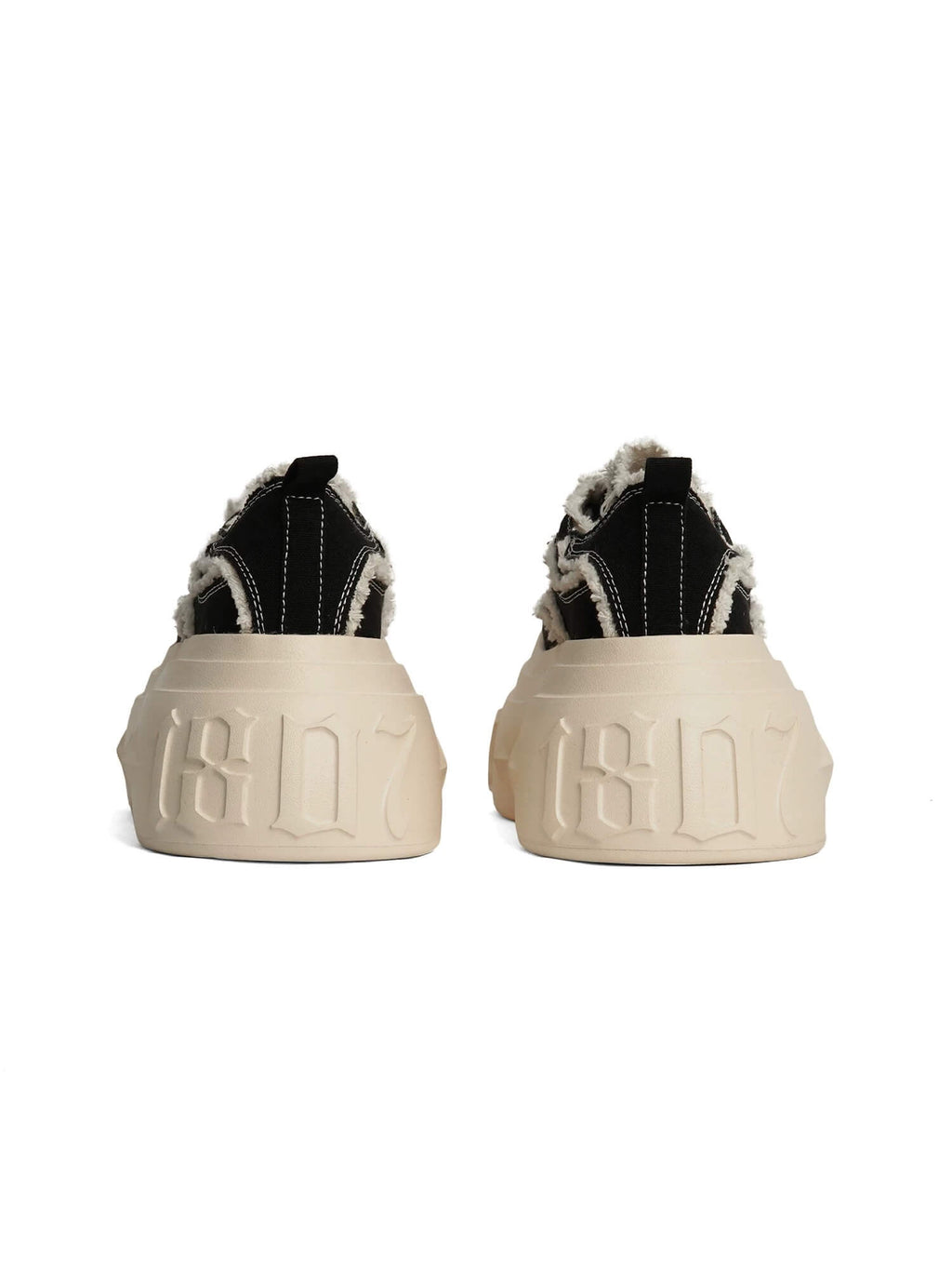1807 INF-008 Gothic Lace Up Canvas Chunky Sneakers