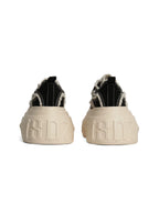 1807 INF-008 Gothic Lace Up Canvas Chunky Sneakers