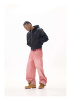 KARMANISTIC Embroidered Hooded Puffer Bomber Jacket