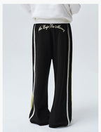MEDM Side Stripe Four-Bar Drawstring Baggy Sweatpants
