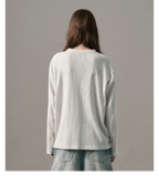 S45 Waffle Henley Neck Long Sleeve Tee