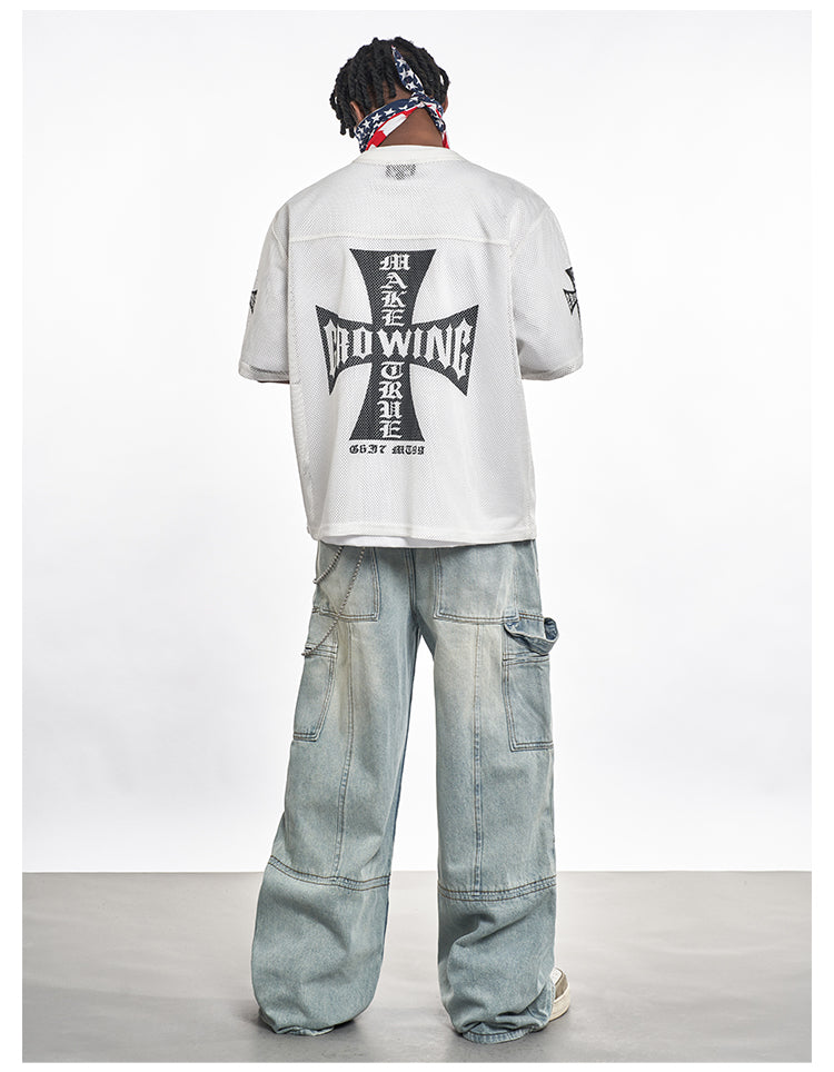 F3F Select Cross Print Mesh Jersey