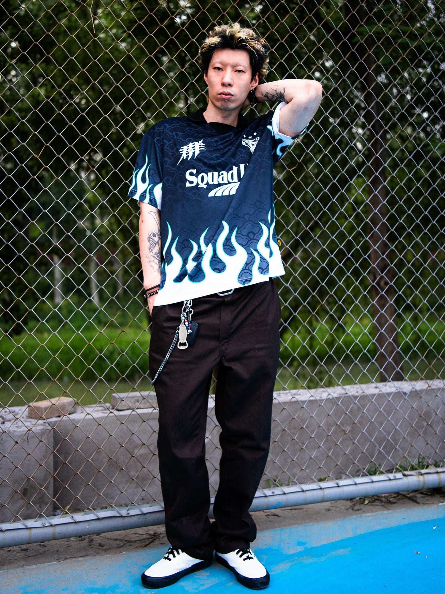 SUC Flame Full Print Gradient Soccer Jersey Polo