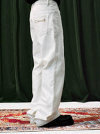 YADcrew 3D Embossed White Distressed Jeans