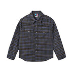 YADcrew Grid Textured Plaid Long Sleeve Shirt