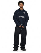 ANTIDOTE Logo & Badge Printed Layered Long Sleeve Polo