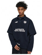 ANTIDOTE Logo & Badge Printed Layered Long Sleeve Polo
