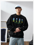 MEDM Blue Sky & Small Grass Embroidered Logo Sweatshirt