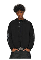 ANTIDOTE Distressed Frayed Tribal Print Knit Cardigan