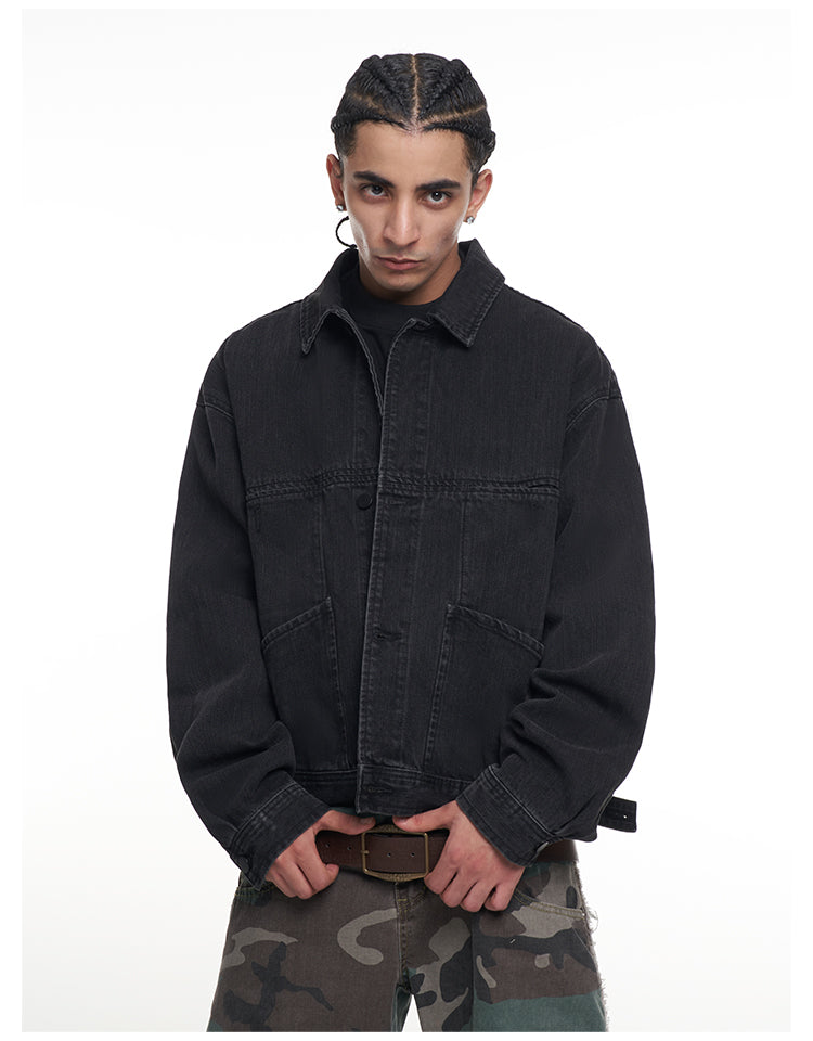 F3F Select Classic Black Washed Denim Jacket