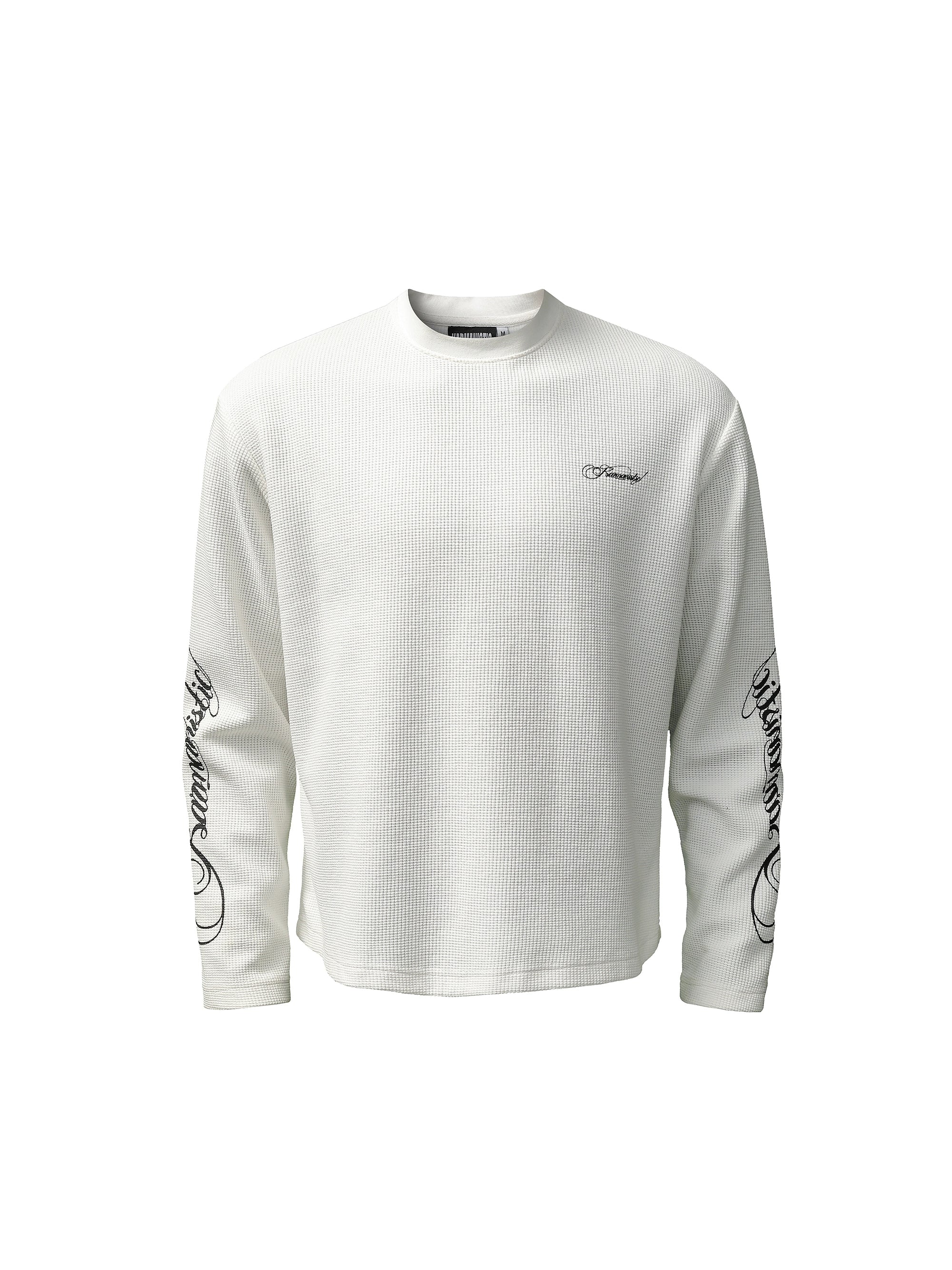 KARMANISTIC Printed Waffle Long Sleeve Tee