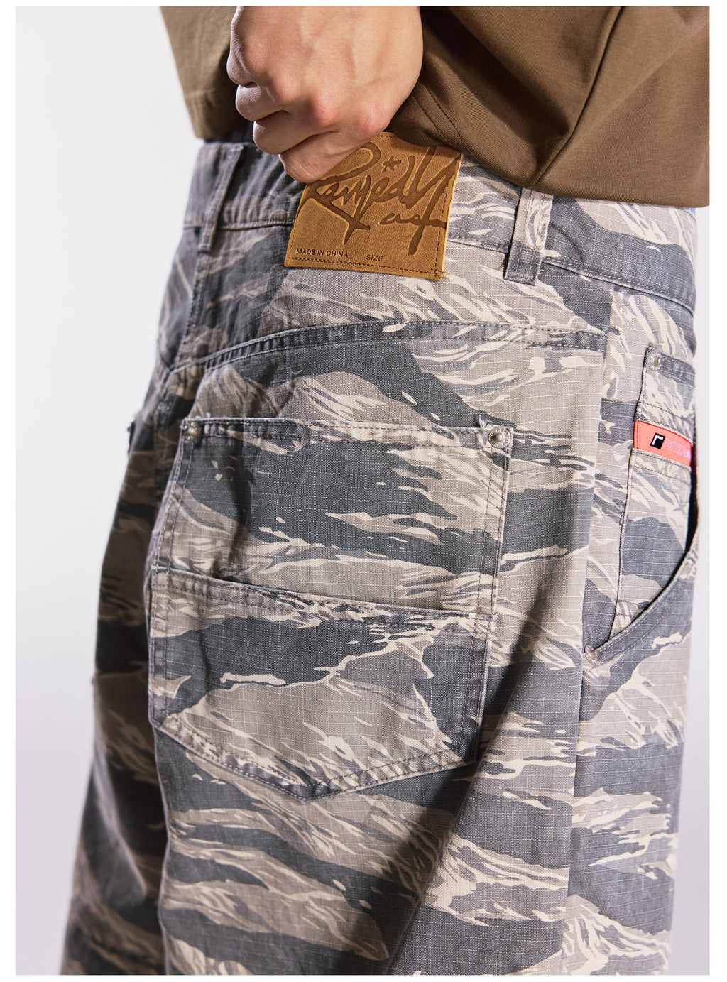 Remedy Leopard and Camouflage Work Painter Baggy Shorts