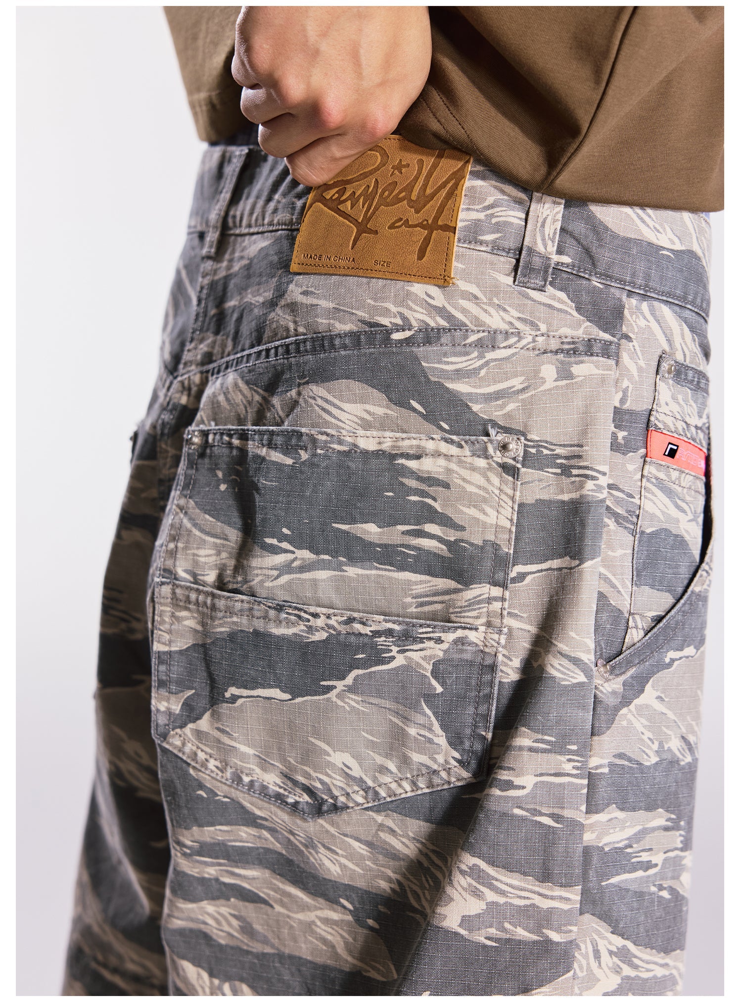 Remedy Leopard and Camouflage Work Painter Baggy Shorts
