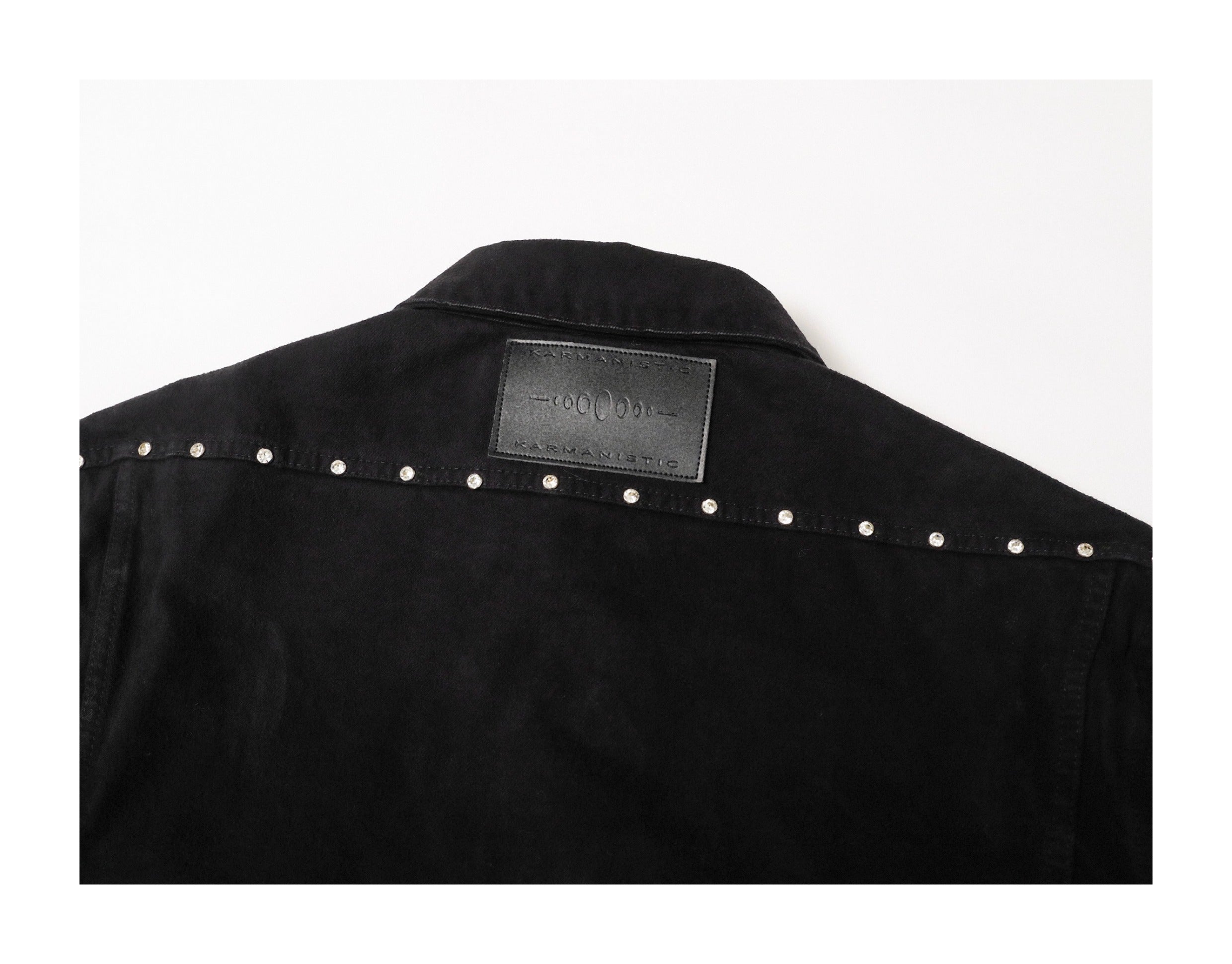 KARMANISTIC Diamond Studded Short Denim Jacket