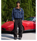 S45 Leopard Fur Lined Nylon Tactical Jacket