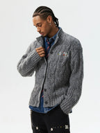 MEDM Speckled Cable Knit Cardigan