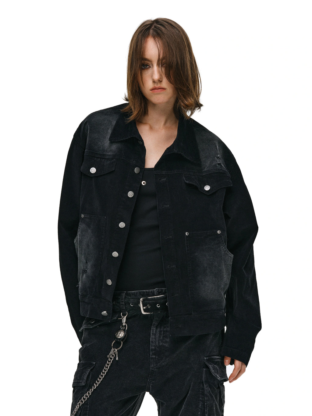 ANTIDOTE Distressed Washed Corduroy Work Jacket