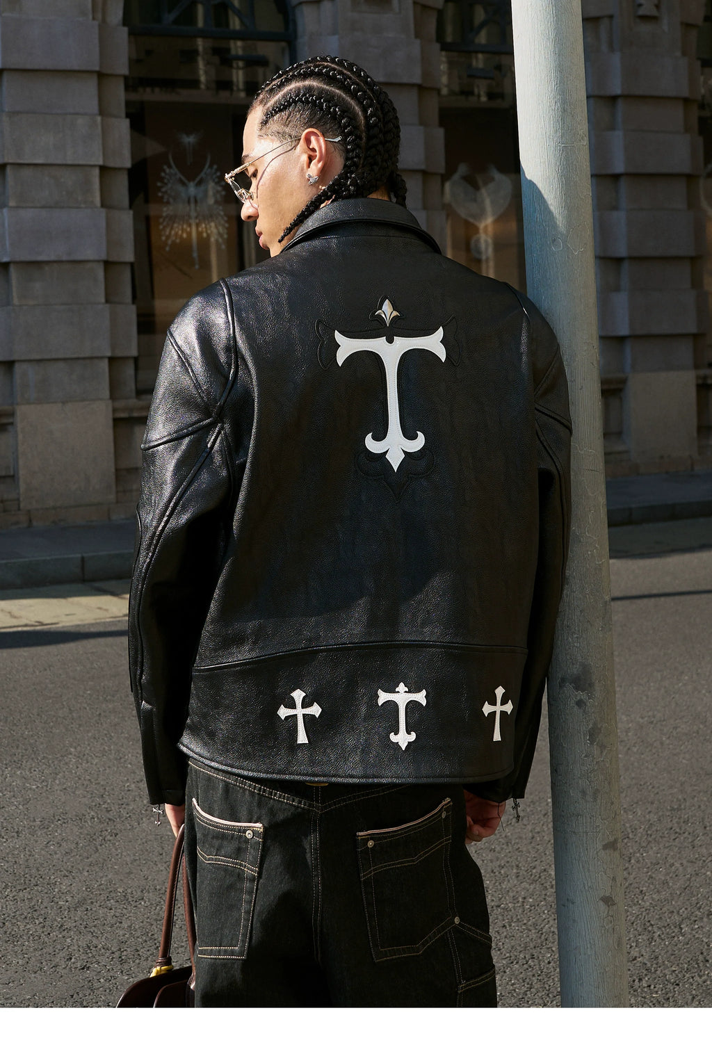 STEEPC Two Tone Leather Racing Jacket
