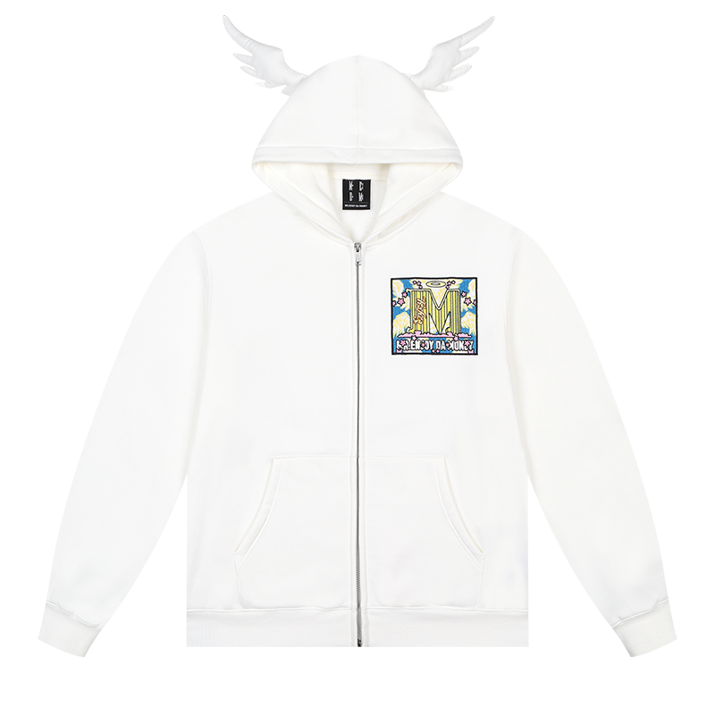 MEDM Angel & Devil Horns Zip-Up Hoodie