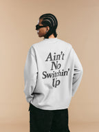 1807 Blurred Logo Print Distressed Long Sleeve Tee