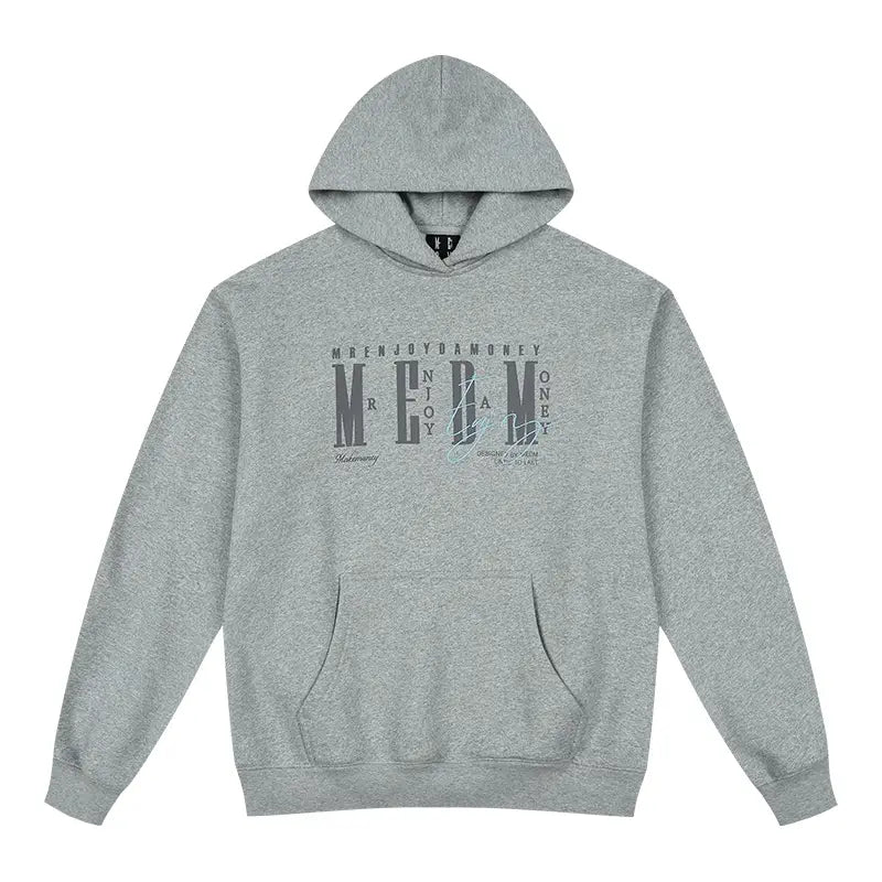 MEDM Logo Print and Embroidered Lettering Hoodie