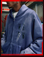 MEDM x EVA Evangelion Washed Zip-Up Hoodie