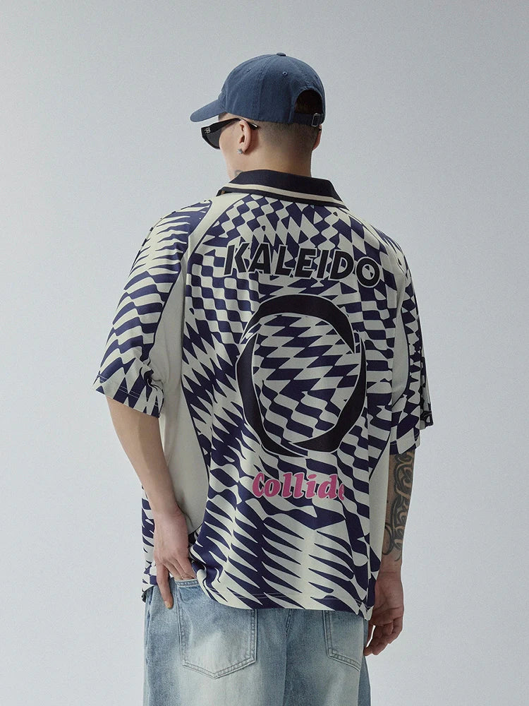 F2CE Vortex Plaid Soccer Polo Jersey Shirt
