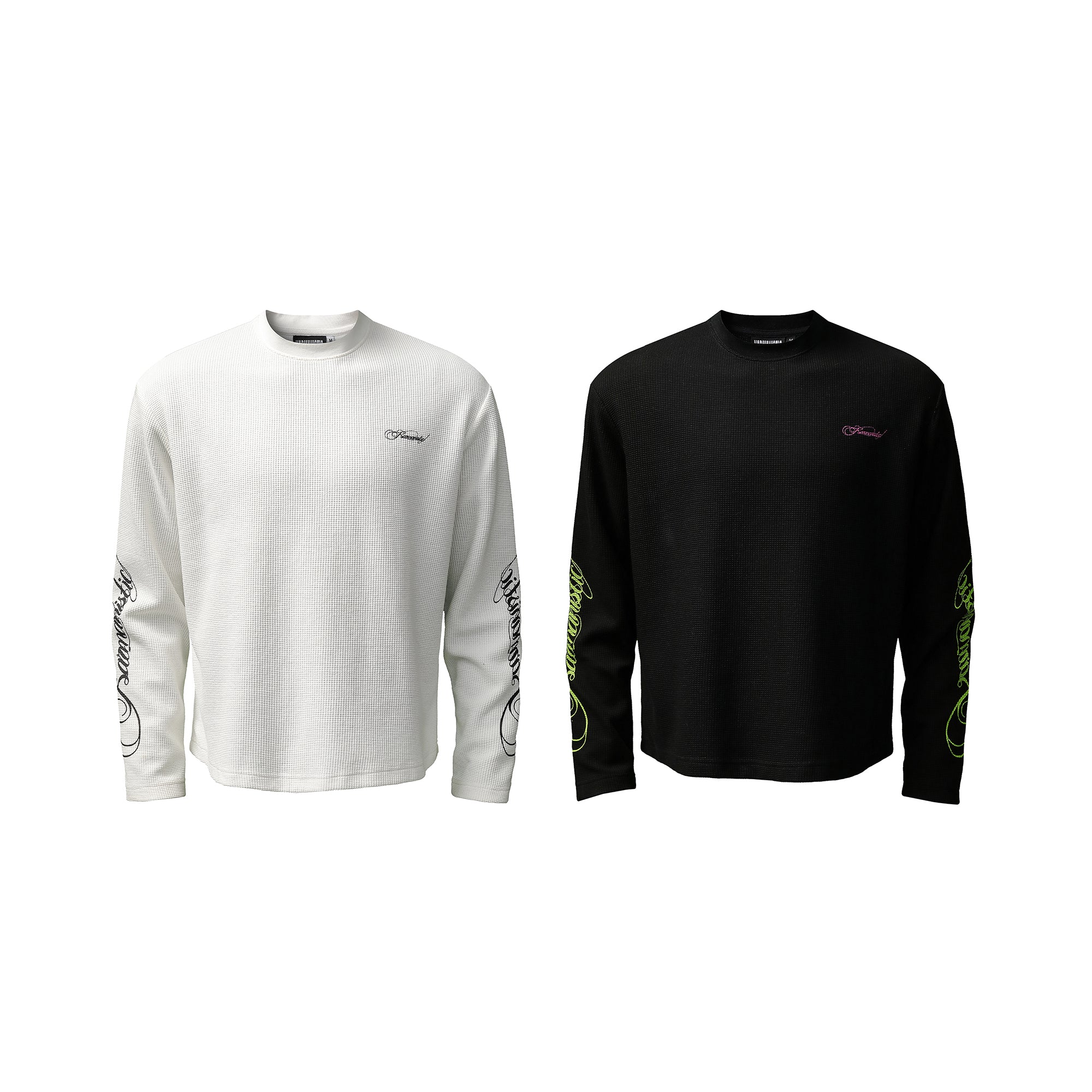 KARMANISTIC Printed Waffle Long Sleeve Tee