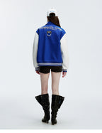 MEDM Pearl Logo Color Block Varsity Jacket